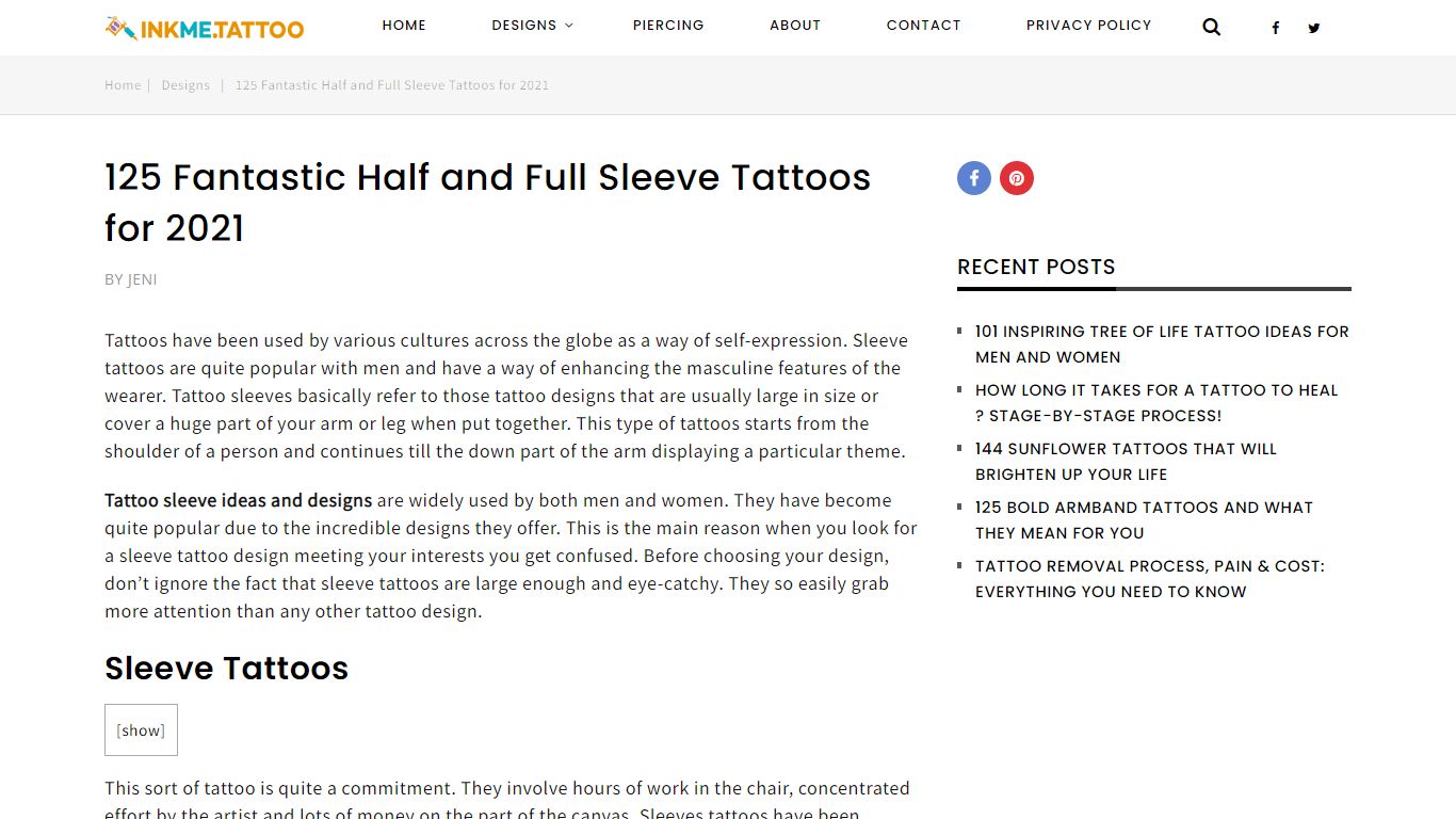 125 Fantastic Half and Full Sleeve Tattoos for 2021